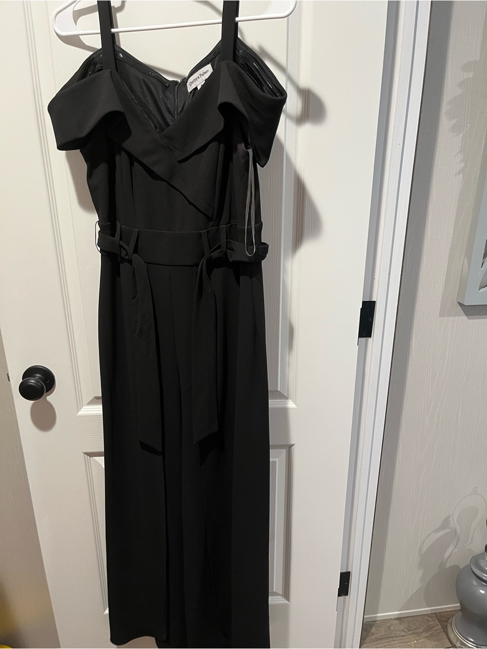 Shelby & Palmer Black Off-Shoulder Wide-Leg Jumpsuit.NWOT